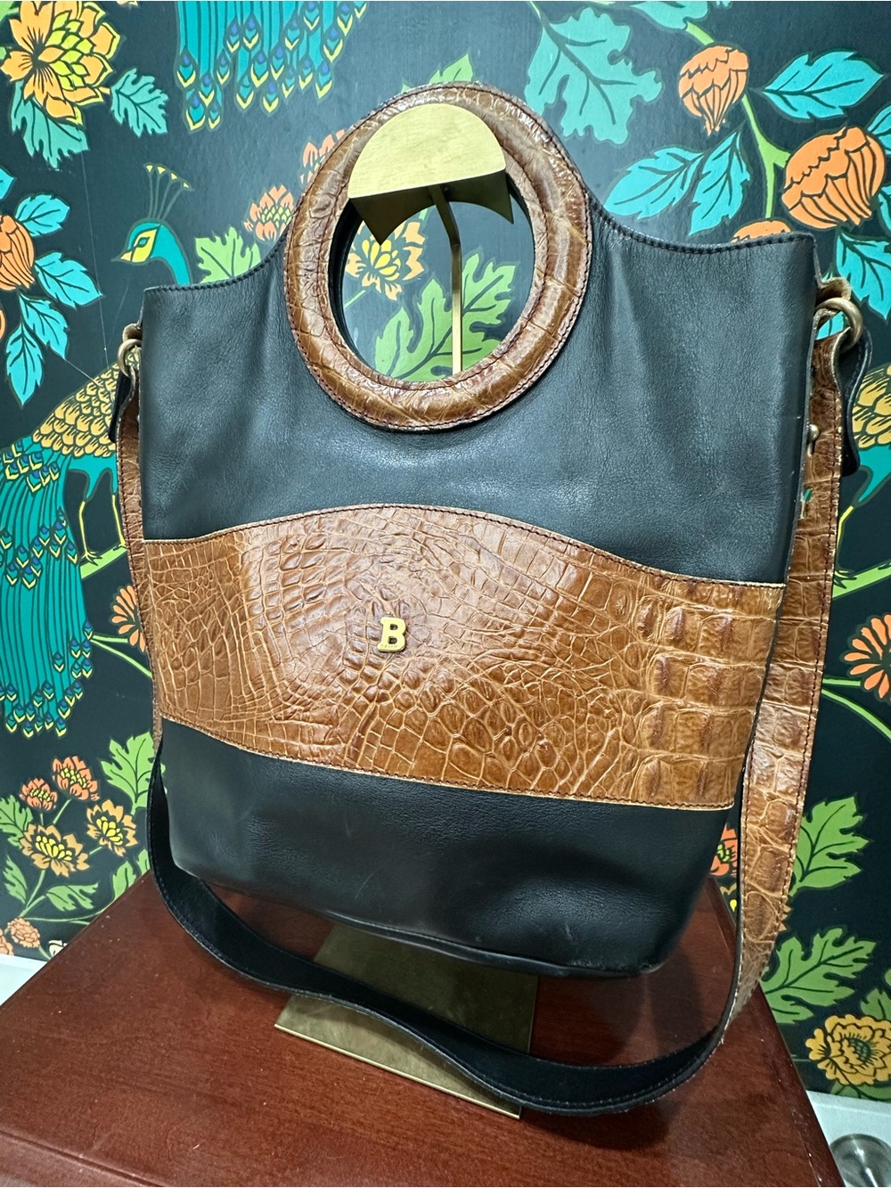 Vintage Bally Leather Circle Handle Bag 70s 80s - Picture 5 of 13